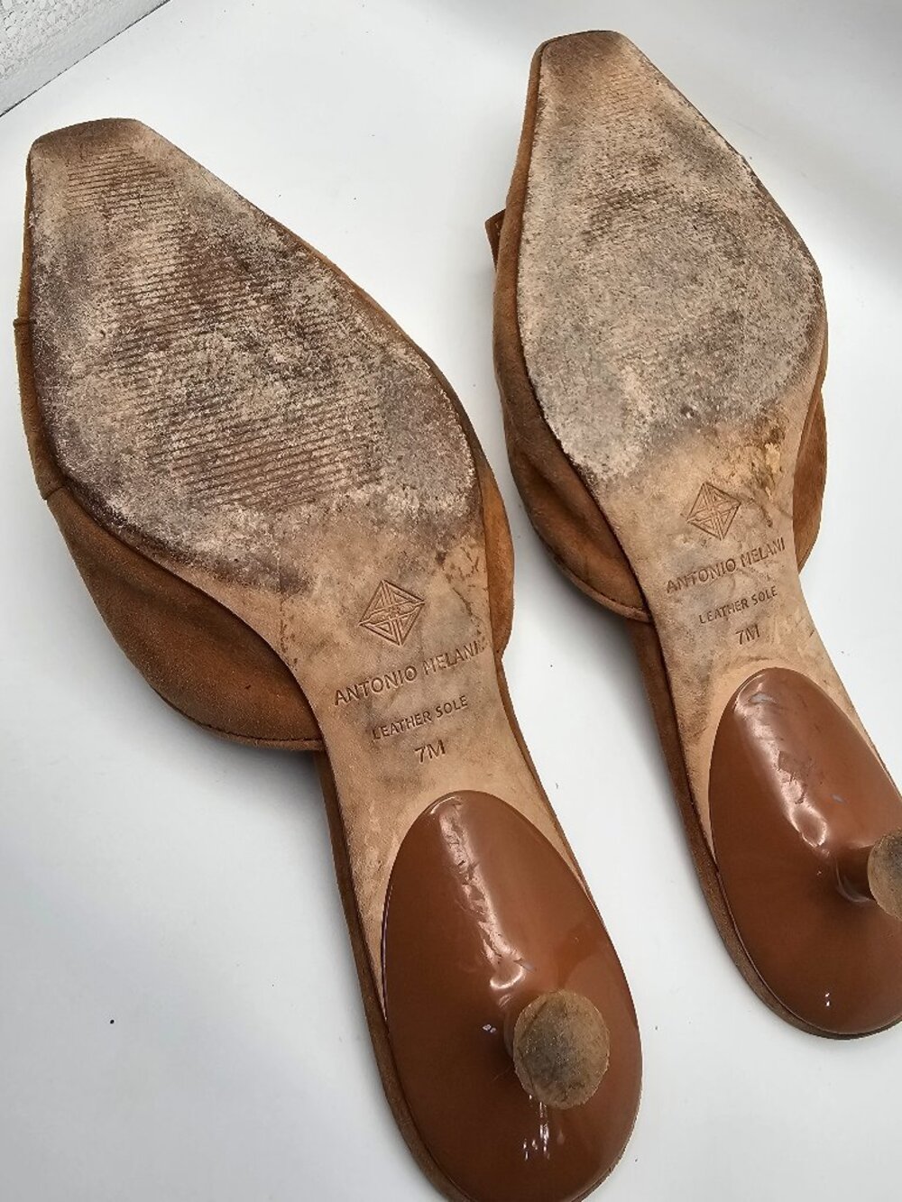 Antonio Melani “Kendra” Suede Buckle Detail Pointed‑Toe Dress Mules – Size 7M - Picture 7 of 7